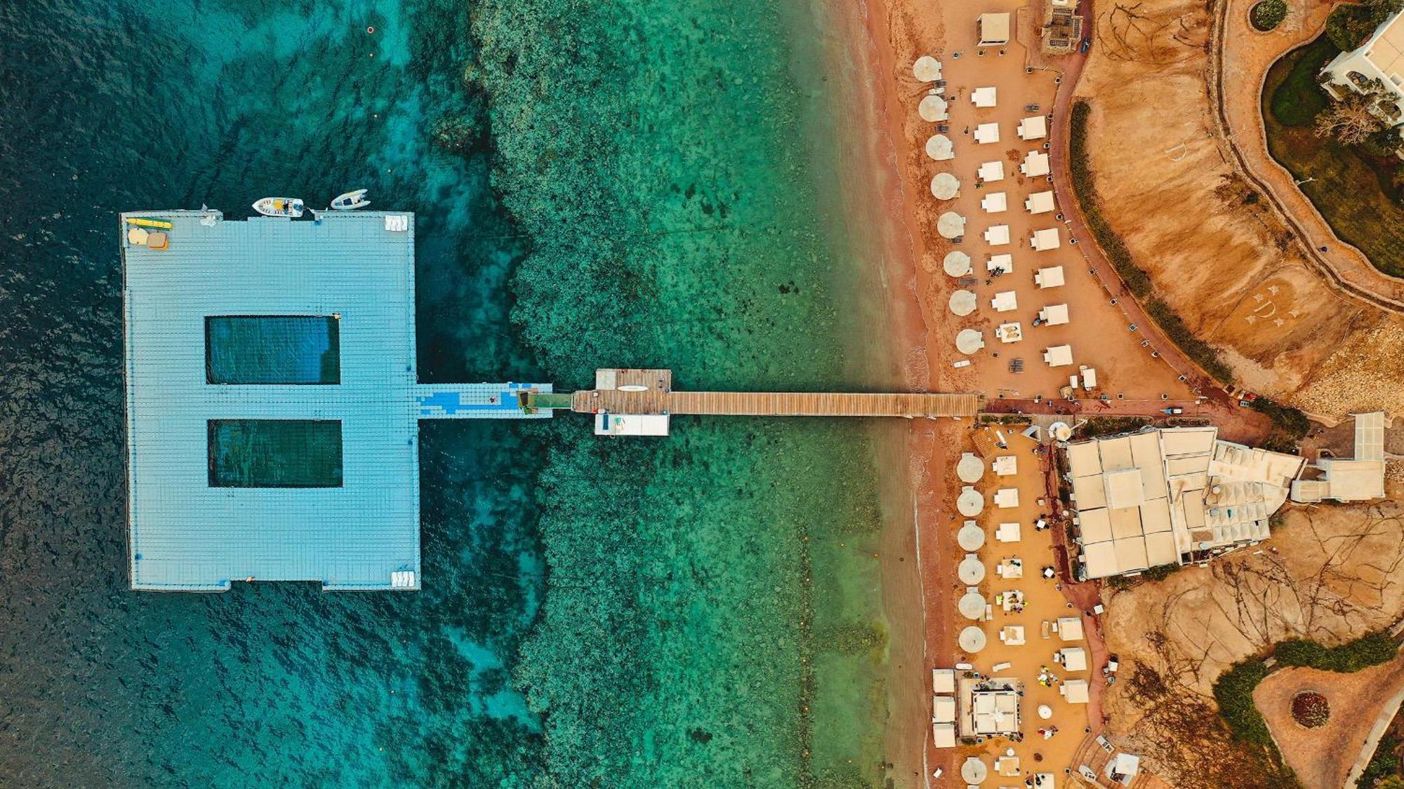 Domina Coral Bay Resort, Diving , Spa & Casino ชาร์มเอลชีค ภายนอก รูปภาพ Aerial view of the Red Sea